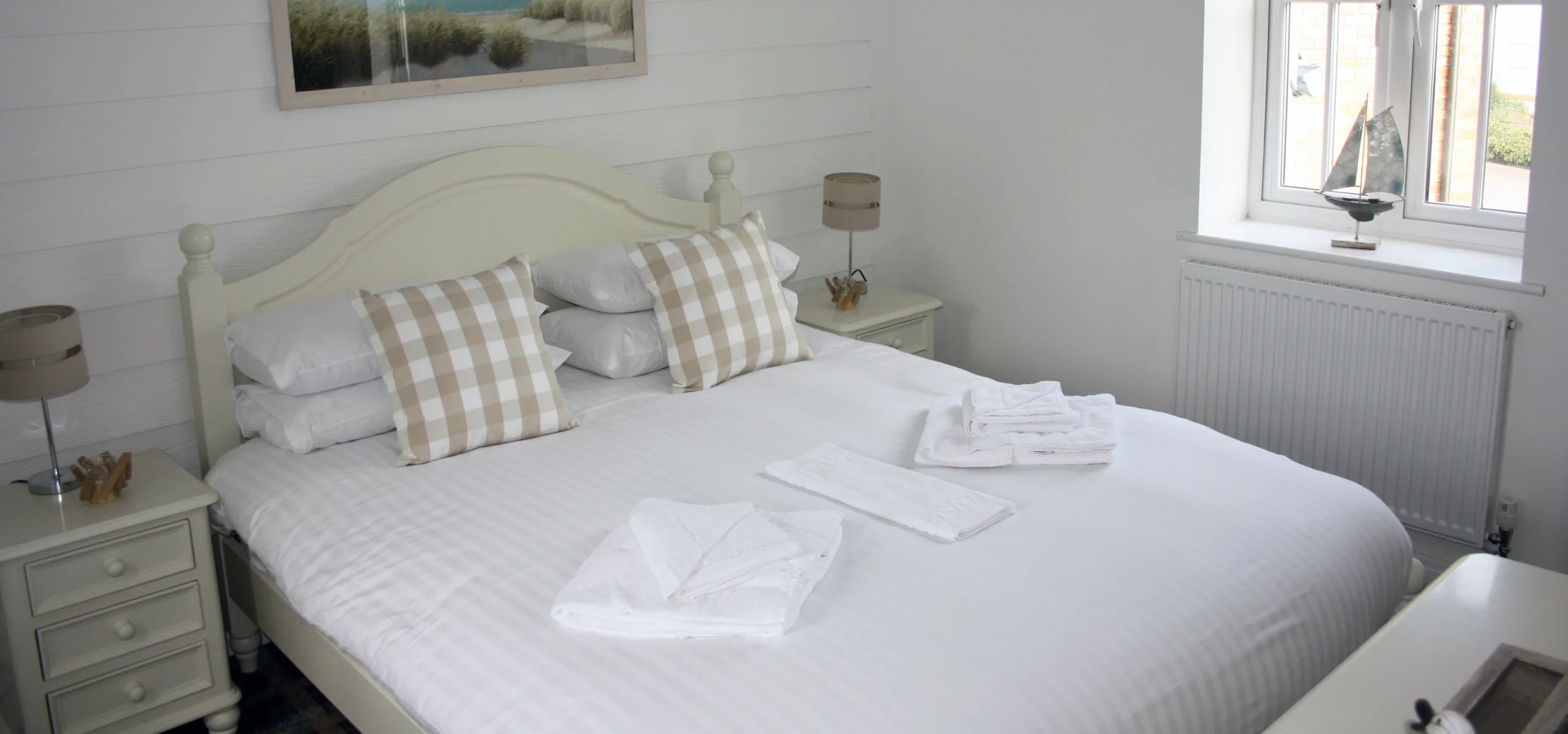 One of the bedrooms at Lovesea Lodge on the Yorkshire coast